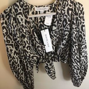Shana Joy silk zebra crop top
